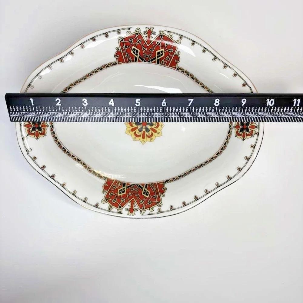 Antique C Tielsch Altwasser Germany Porcelain Oval Serving Bowl Moorish 1909